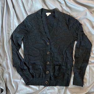 J. Crew Wool Charcoal Cardigan Small